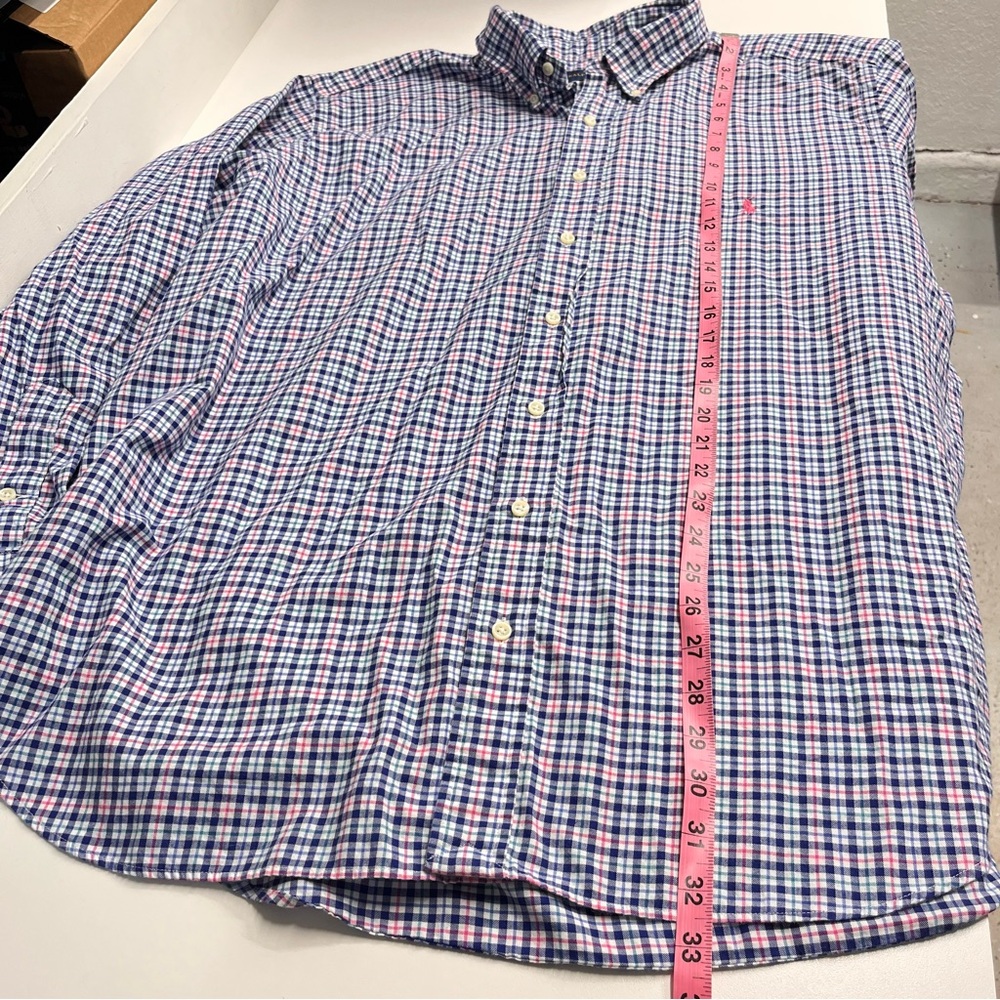 Imperfect Polo Ralph Lauren Plaid Men's Shirt 100% cotton 2XB Big long‎ sleeved - Picture 9 of 13